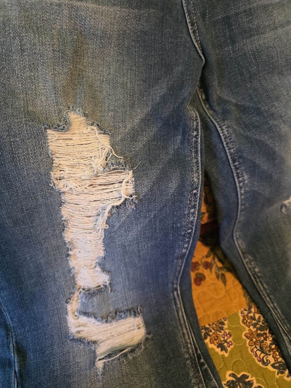 NWOT Flying Monkey Distressed Blue Flare Jeans. New and from a smoke free home. - Picture 3 of 7